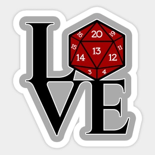 D20 Love Sticker